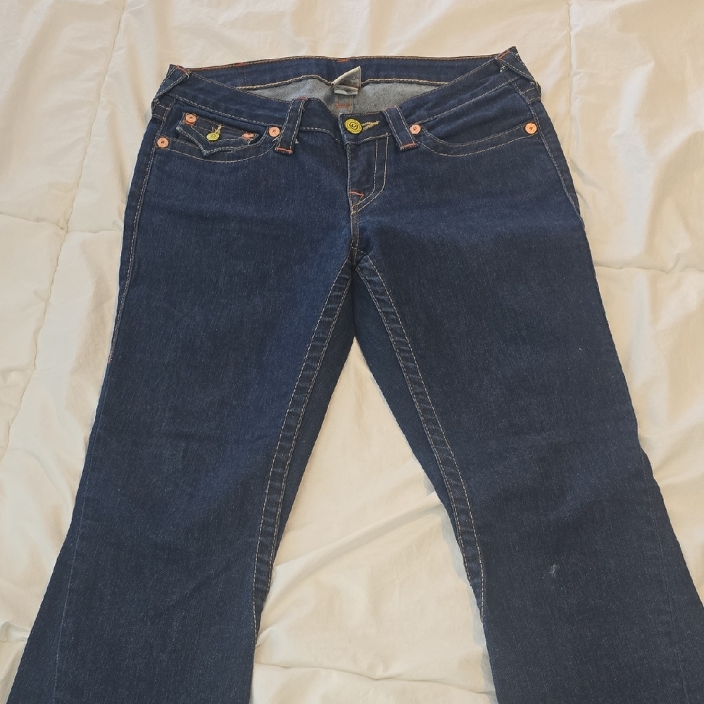 True Religion High Rise Blue Jeans Classic Style - Picture 5 of 10